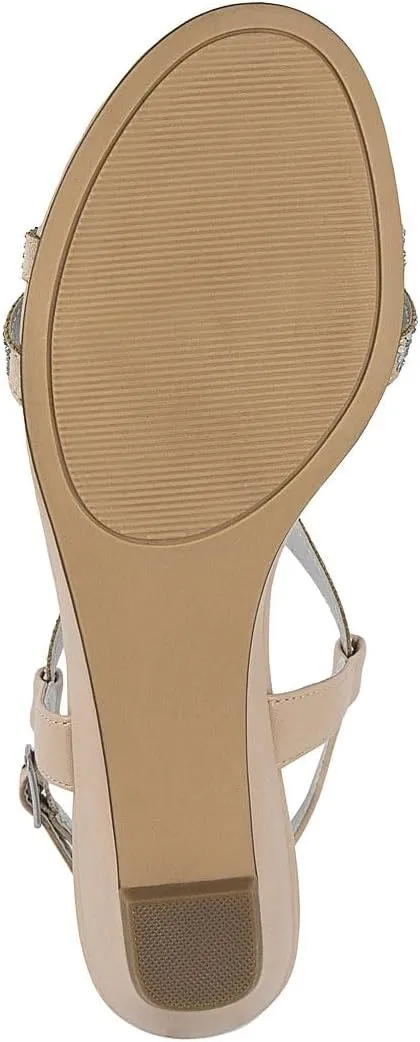 LONDON FOG Womens Macey Demi-Wedge Dress Sandals