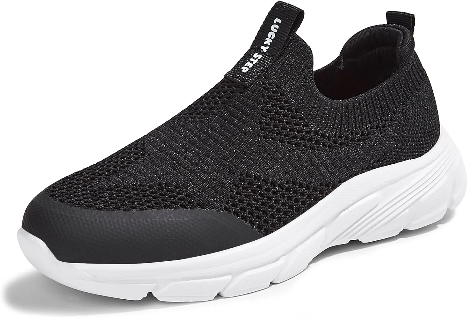 LUCKY STEP Boys Girls Slip On Sneakers Breathable Mesh Walking Shoes Lightweight Casual Running Athletic for Little Kids