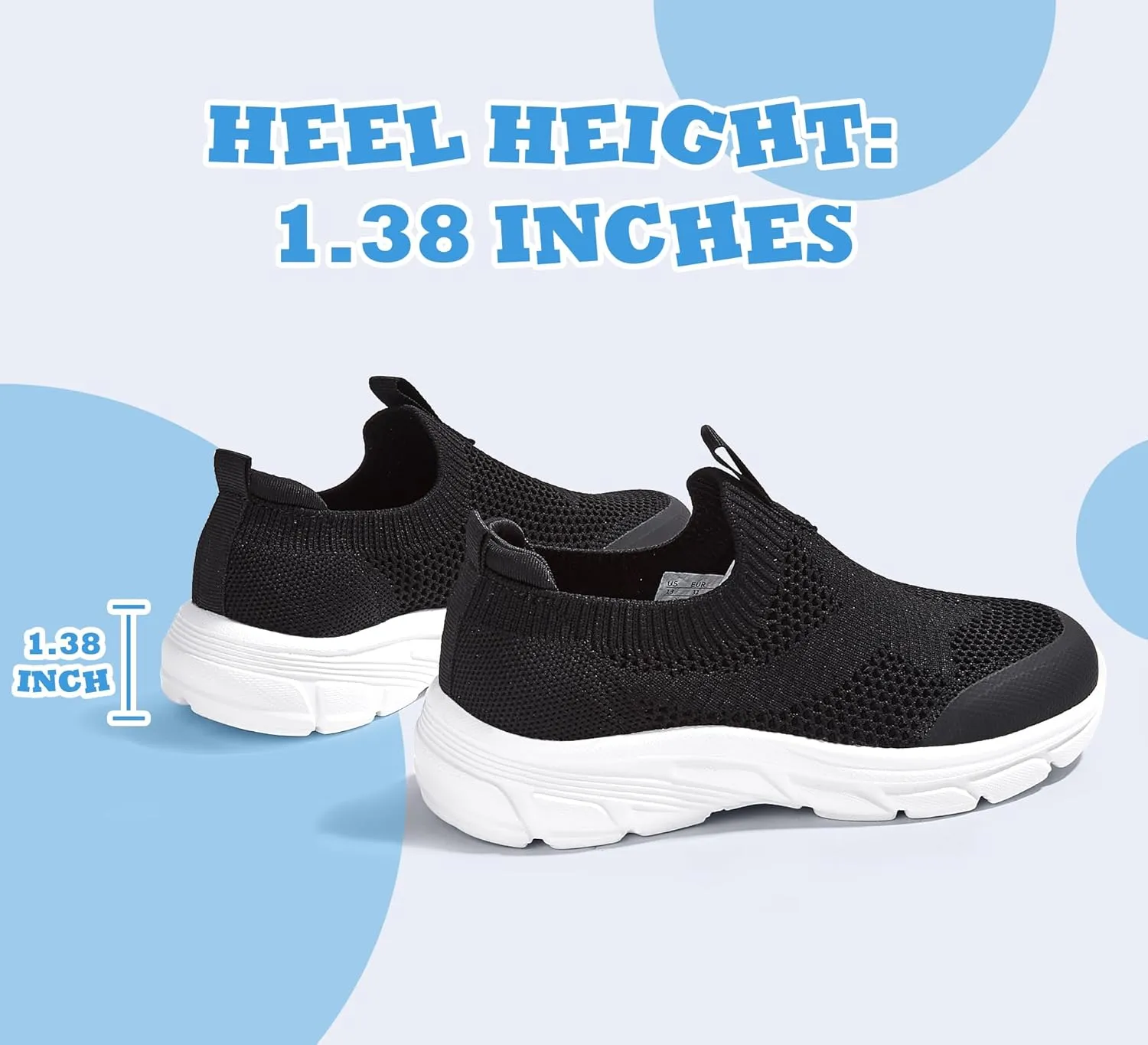 LUCKY STEP Boys Girls Slip On Sneakers Breathable Mesh Walking Shoes Lightweight Casual Running Athletic for Little Kids