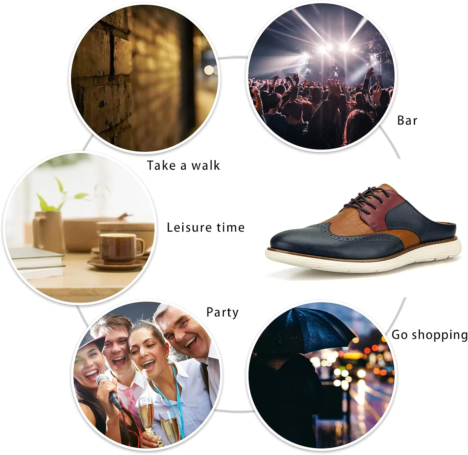 Meijiana Men Backless Loafers Fashion Open Back Loafers Backless Casual Slippers for Men