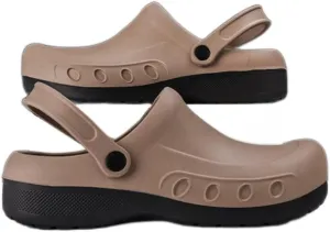 Men Chef Clogs Men Kitchen Shoes Injection Shoes Anti-Slip Outsole Garden Clogs Sandal Big(White-Patch Five-Pointed star4,48 Code)