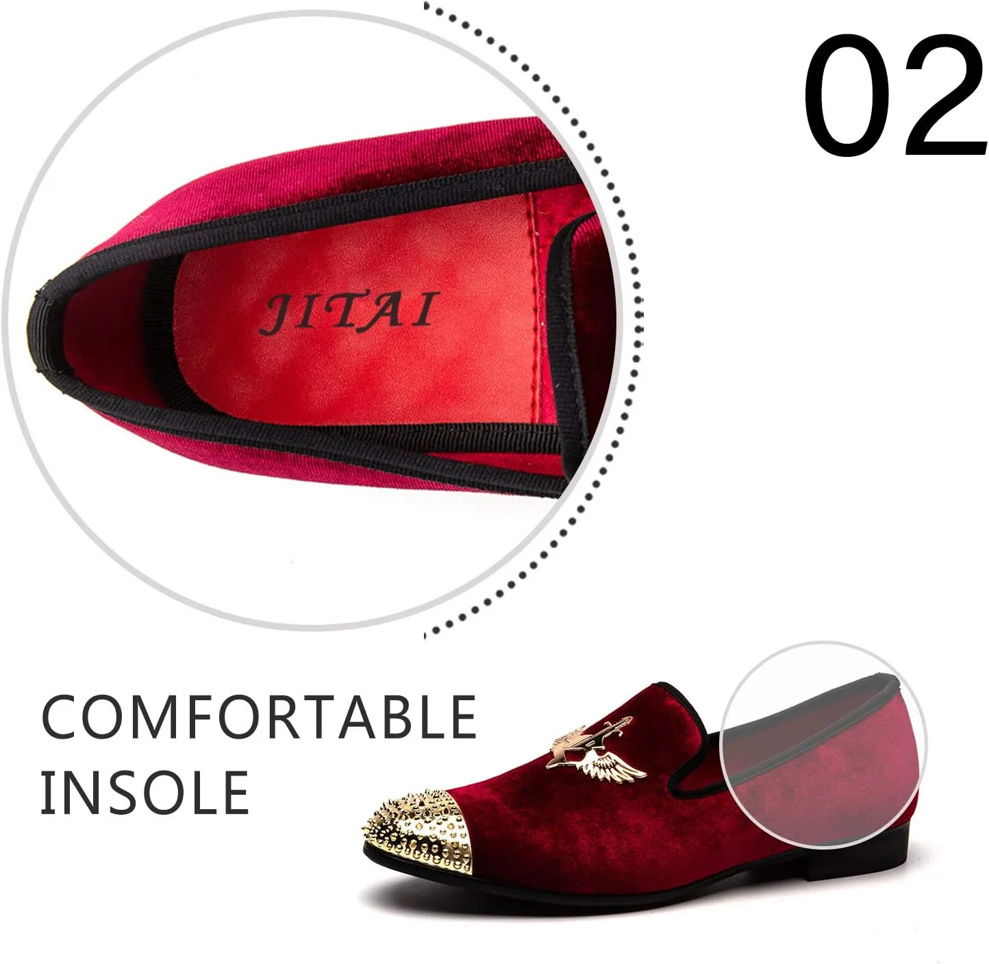 Men Genuine Leather Mens Metallic Textured Slip-on Glitter Loafers Shoes