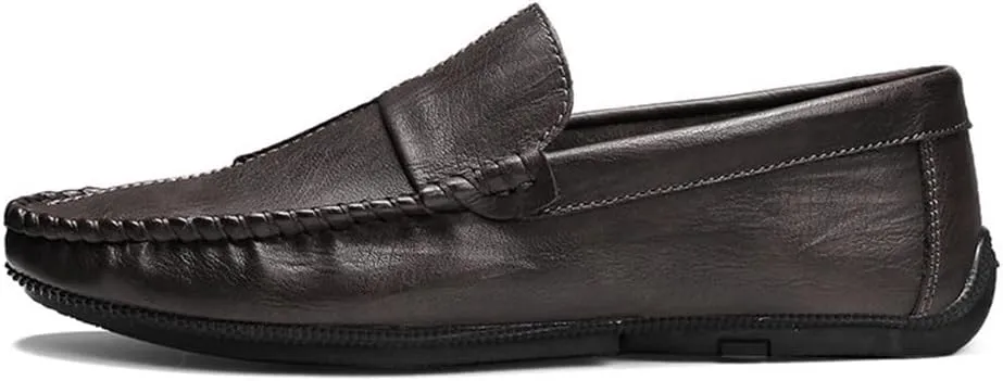 Men Loafers Vegan Leather Wedding Round Toe Anti-Slip Non Slip Rubber Sole Block Heel Low Top Shoe for Casual Wedding Party Prom