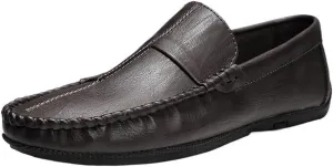 Men Loafers Vegan Leather Wedding Round Toe Anti-Slip Non Slip Rubber Sole Block Heel Low Top Shoe for Casual Wedding Party Prom