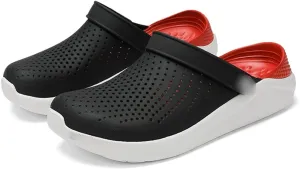 Men Sandals Rubber Clogs for Men Unisex Garden Shoes Black(White-Dinosaur Doodle4,37 Code 38 Code)