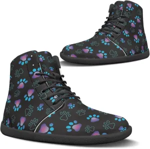 Men's Barefoot Shoes Wide Width Leather Shoes Women High Top Sneakers