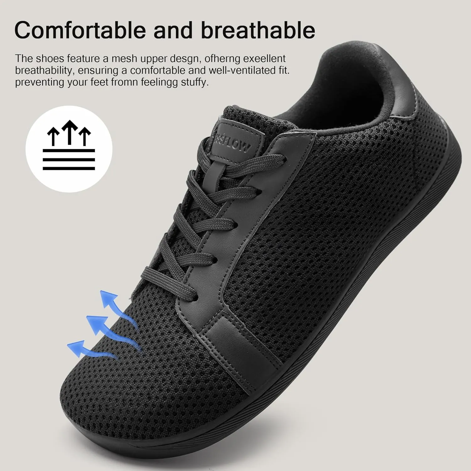 Men's Barefoot Walking Shoes Wide Toe Sneakers Zero Drop Minimalist Sneakers Non-Slip Breathable Comfortable Lightweight Casual Shoes