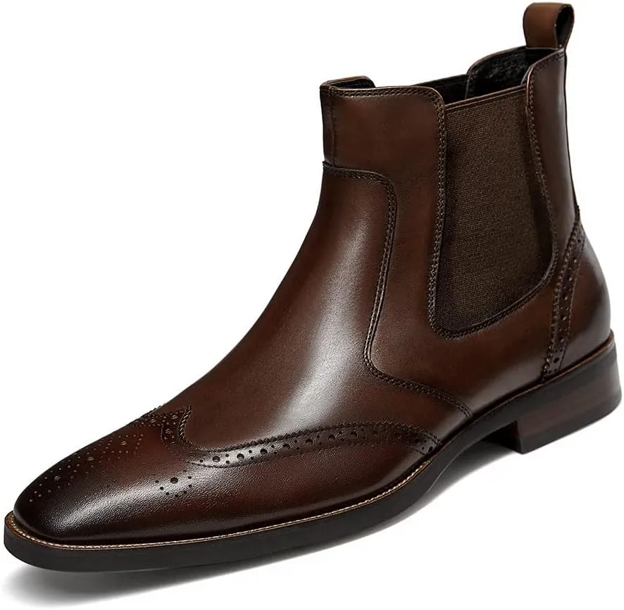 Mens chelsea boots Leather Formal Dress Boots
