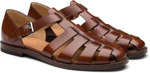 Mens Closed Toe Sandals Ankle Buckle Hollow Out Roman Shoes Outdoor Fisherman Adjustable Beach Summer Sandals Anti Slip Flat Sandals Comfort Casual Walking Shoes Lightweight T-Strap Ankle Strap Sandal