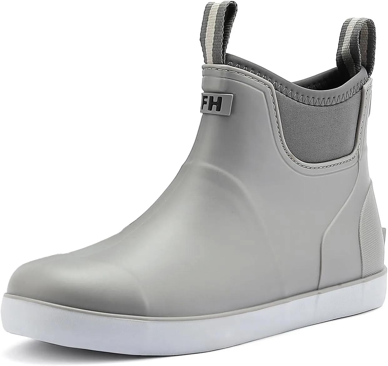 Men's Deck Boots, Waterproof Ankle Rain Boots Men Anti-Slip Traction, Outdoor Rubber Fishing Garden Boots High-Performance Shoes for Farming