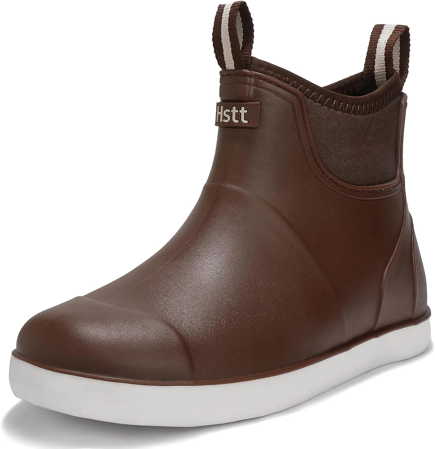 Men's Deck Boots Waterproof Fishing Rain Boots, Anti-Slip Rubber Boots Ankle Booties, High-Performance Footwear Chelsea Boots for Gardening Boating Camping Sailing