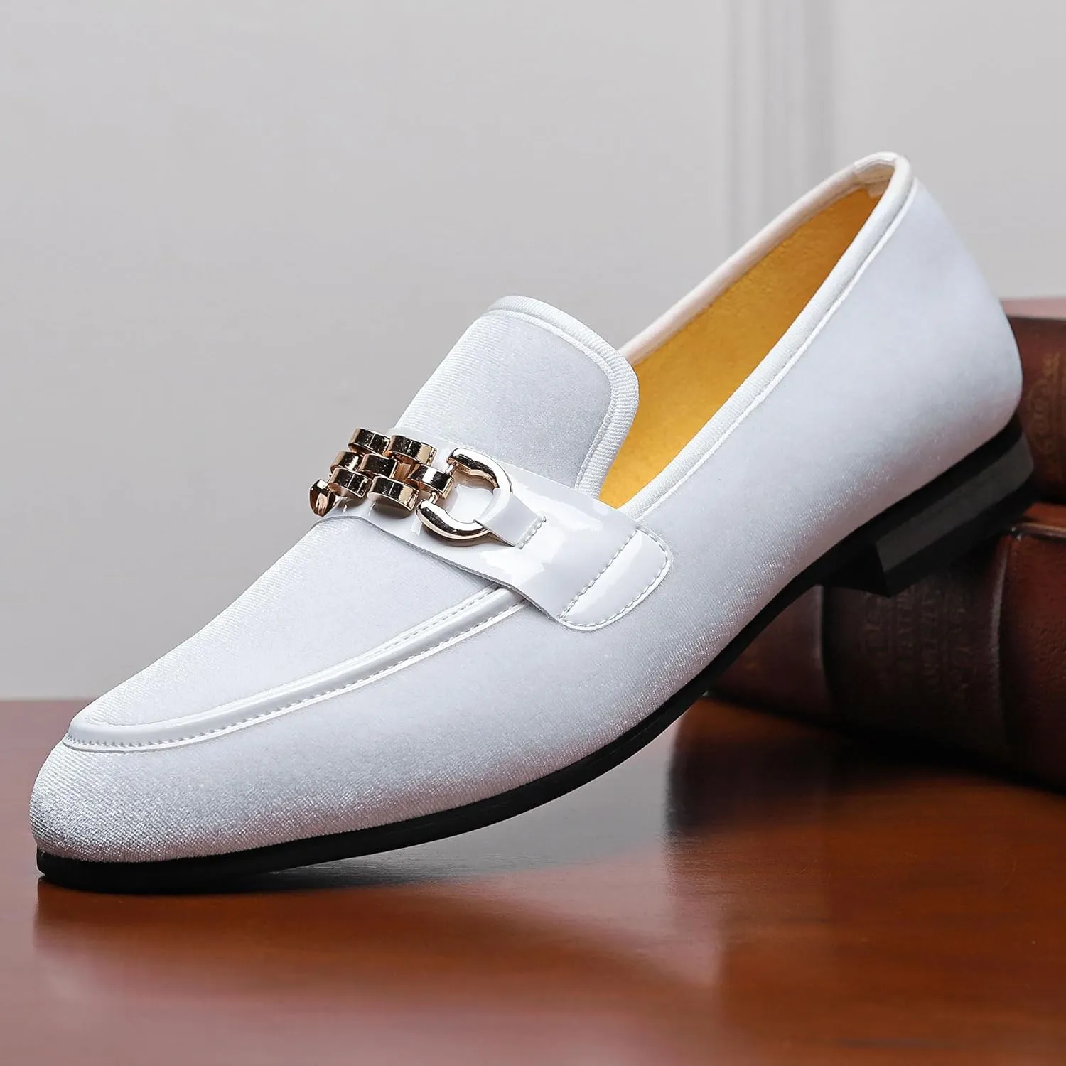 Men's Fashion Formal Velvet Loafers and Wedding Dress Shoes for Men, Penny Slip-On Smoking Luxury Men Casual Shoes