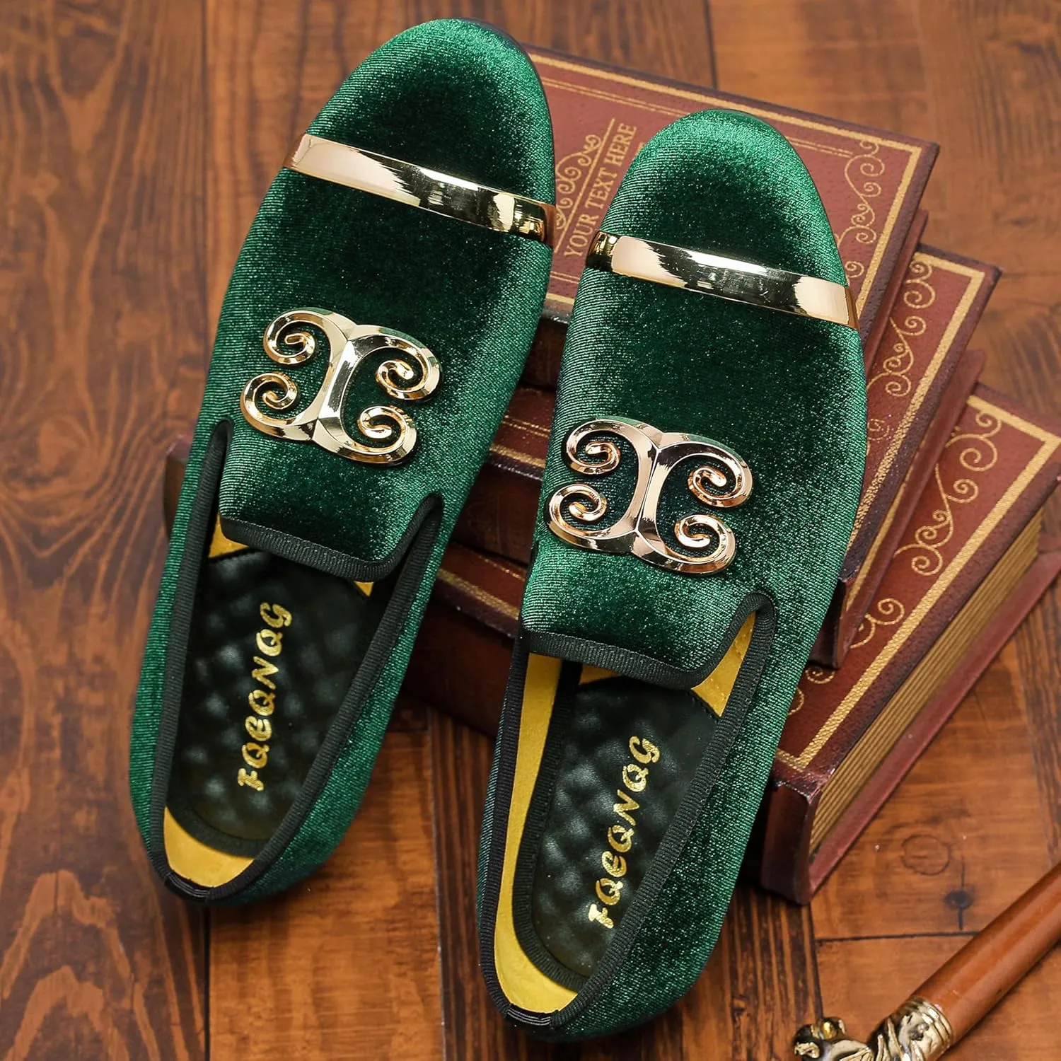 Men's Fashion Formal Velvet Loafers and Wedding Dress Shoes for Men, Penny Slip-On Smoking Luxury Men Casual Shoes