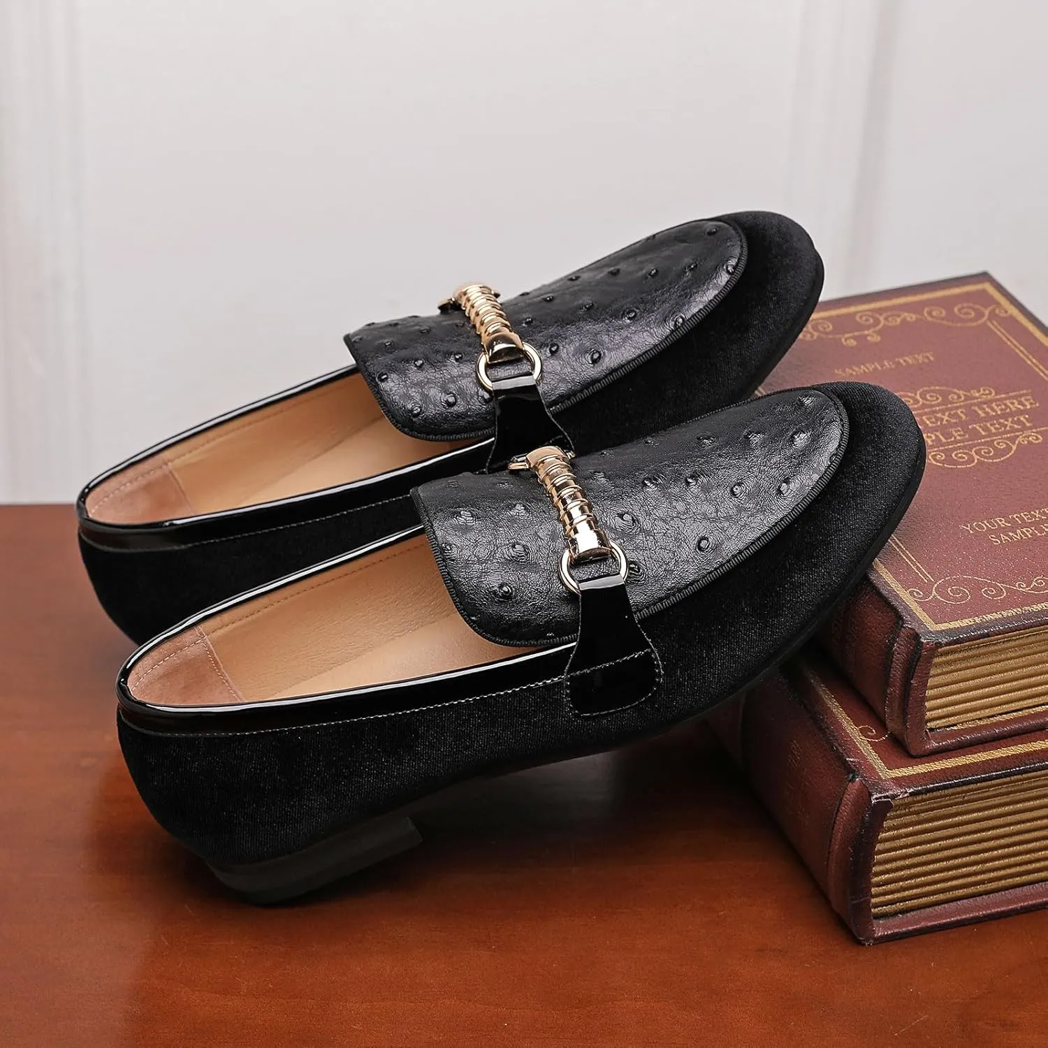 Men's Fashion Formal Velvet Loafers and Wedding Dress Shoes for Men, Penny Slip-On Smoking Luxury Men Casual Shoes