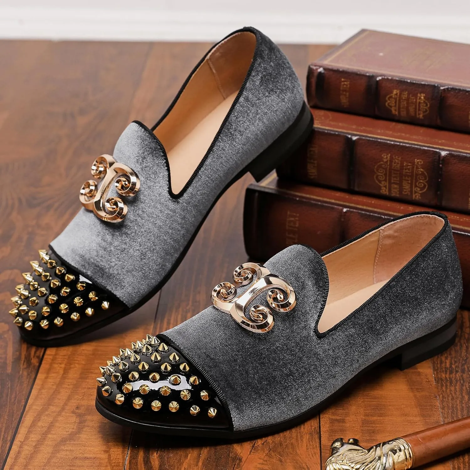 Men's Fashion Formal Velvet Loafers and Wedding Dress Shoes for Men, Penny Slip-On Smoking Luxury Men Casual Shoes