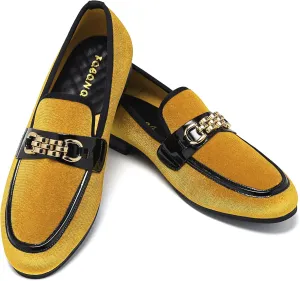 Men's Fashion Formal Velvet Loafers and Wedding Dress Shoes for Men, Penny Slip-On Smoking Luxury Men Casual Shoes