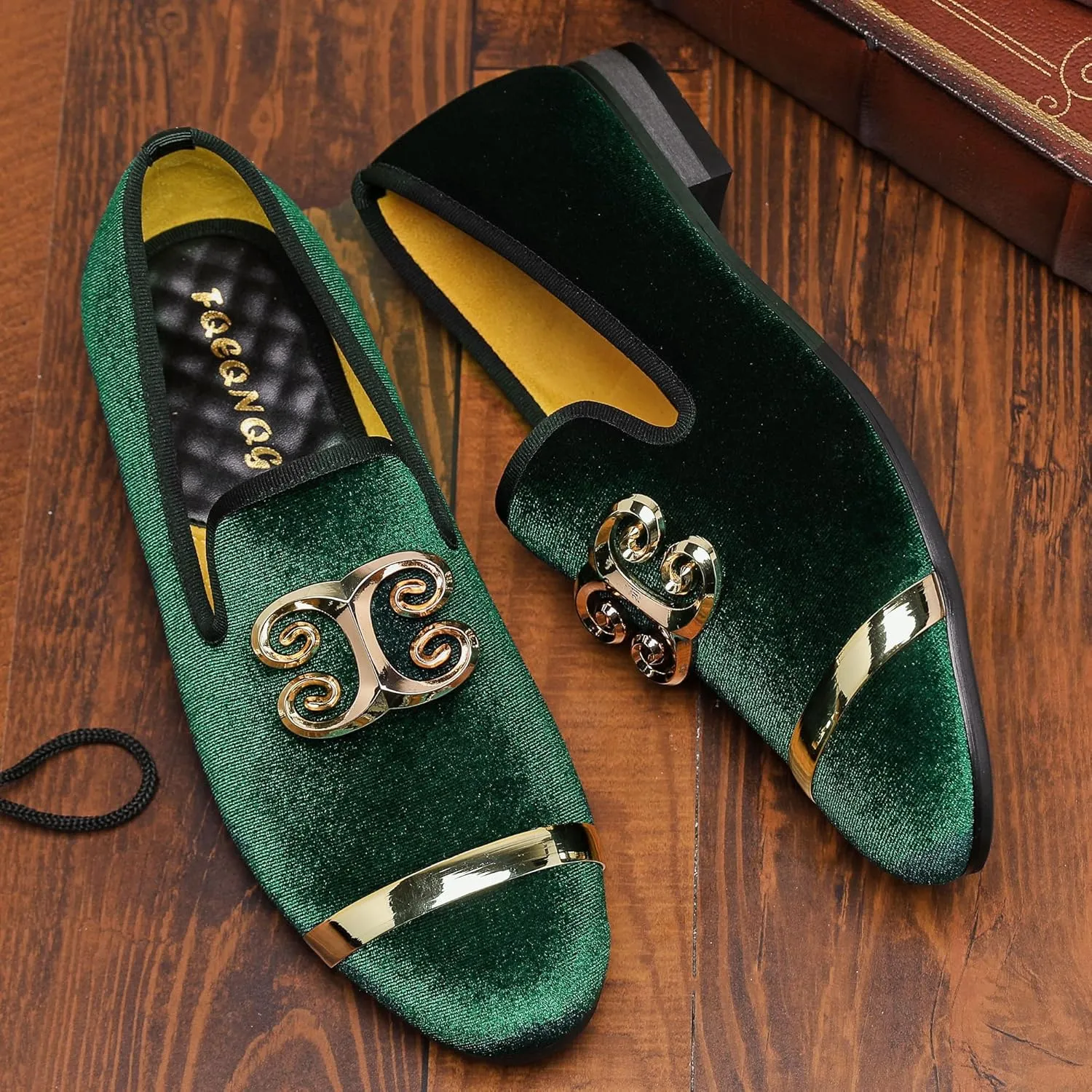 Men's Fashion Formal Velvet Loafers and Wedding Dress Shoes for Men, Penny Slip-On Smoking Luxury Men Casual Shoes