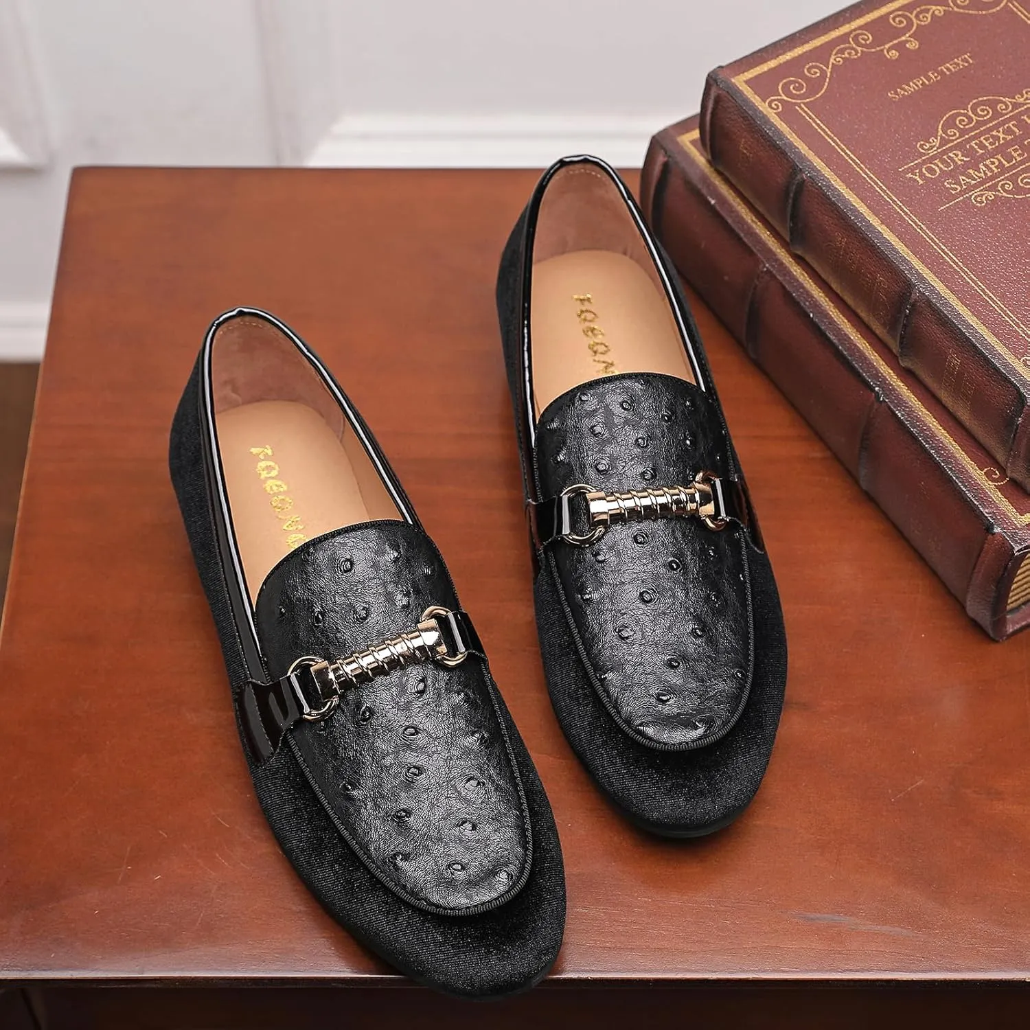 Men's Fashion Formal Velvet Loafers and Wedding Dress Shoes for Men, Penny Slip-On Smoking Luxury Men Casual Shoes