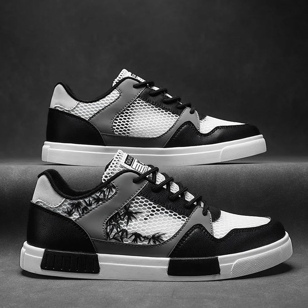 Men's Fashion High Top Chinese Style Skate Sneakers Stylish Comfortable Skateboarding Road Running Walking Shoes