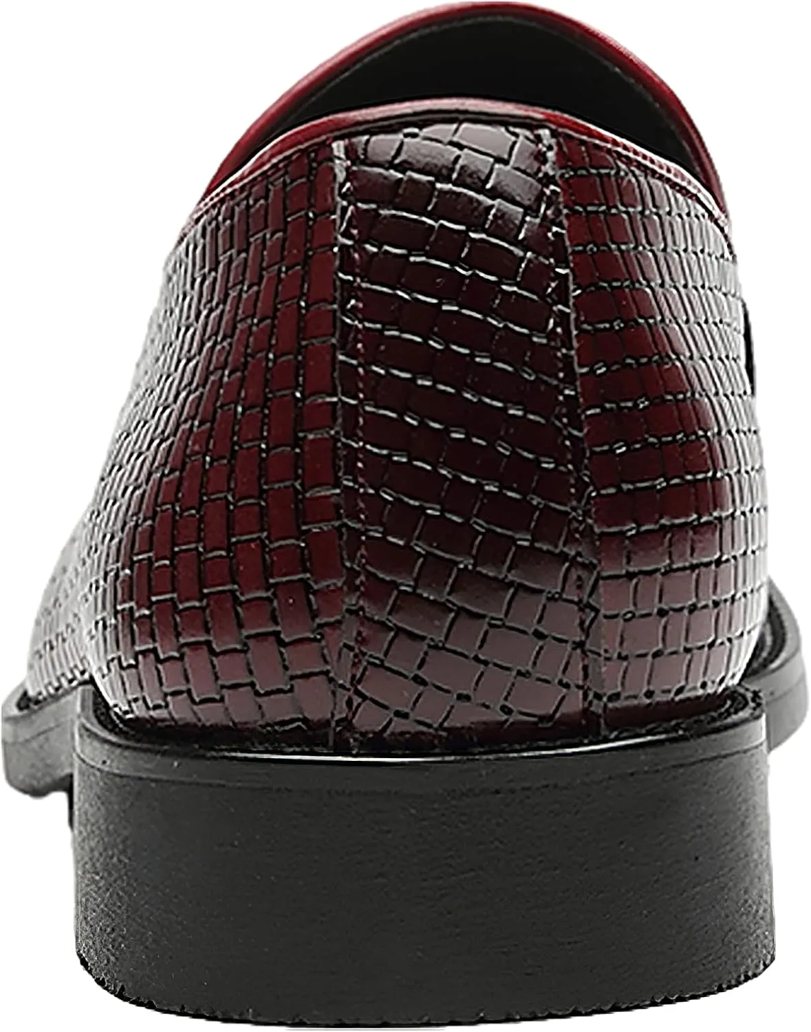 Men's Faux Leather Dress Shoes Pointed-Toe Low-Top Slip-on Tassel Loafers