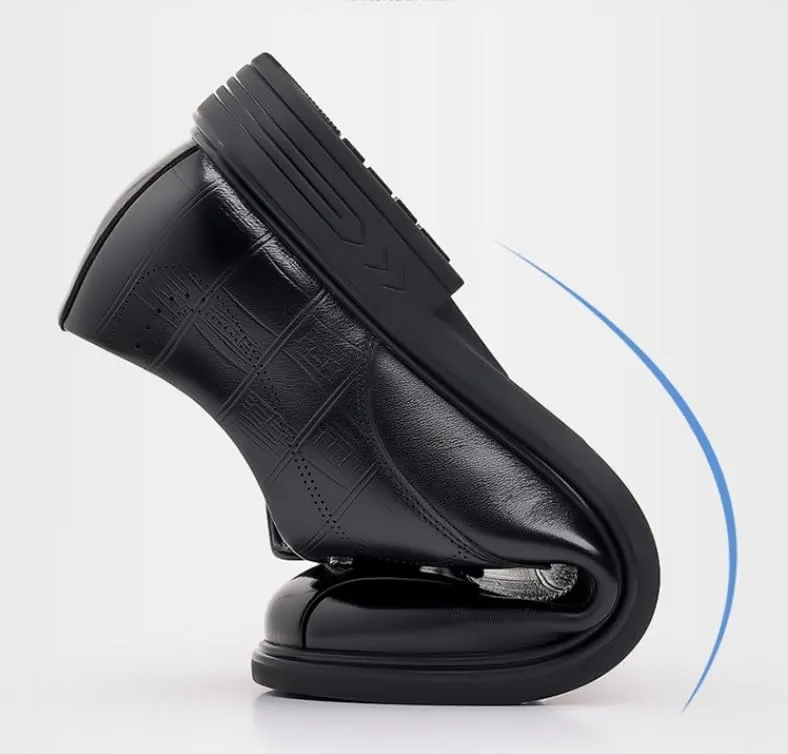 Men's Genuine Leather Oxford Shoes Men Classic Pointed Toe Dress Shoes Comfortable Lace-Up Derby Shoes for Men(8.5)