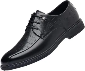 Men's Genuine Leather Oxford Shoes Men Classic Pointed Toe Dress Shoes Comfortable Lace-Up Derby Shoes for Men(8.5)