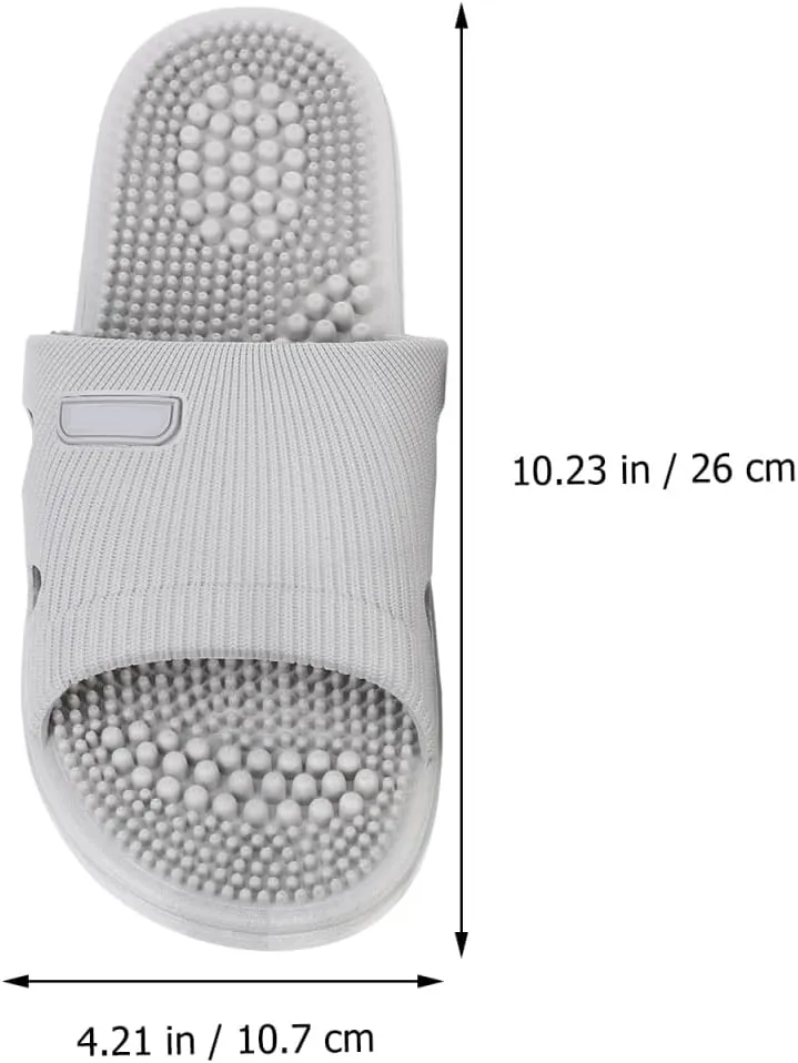 Mens House Slippers Home Slippers Foot Massage Slippers Summer Home Non- Elastic Unisex Sandals for Shower Indoor (Light Grey, 40-41) Summer Sandals Home Slippers