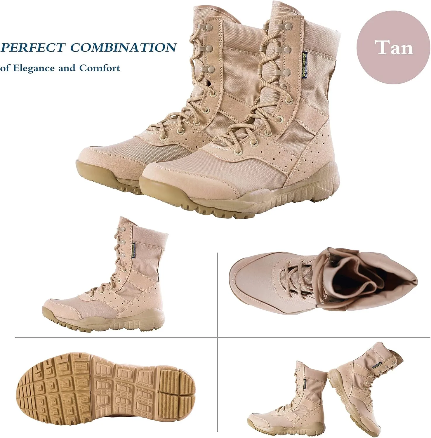 Men's LD Lightweight Combat Boots Microfiber/Suede Leather Military Tactical Boots