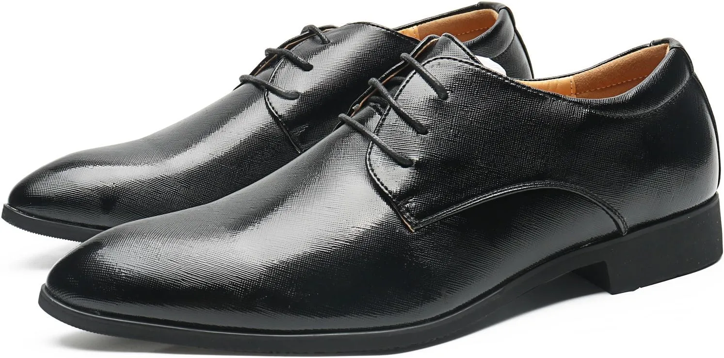 Men's Loafers Dress Shoes Patent Leather Glitter Prom Tuxedo Slip-on Suit Shoes