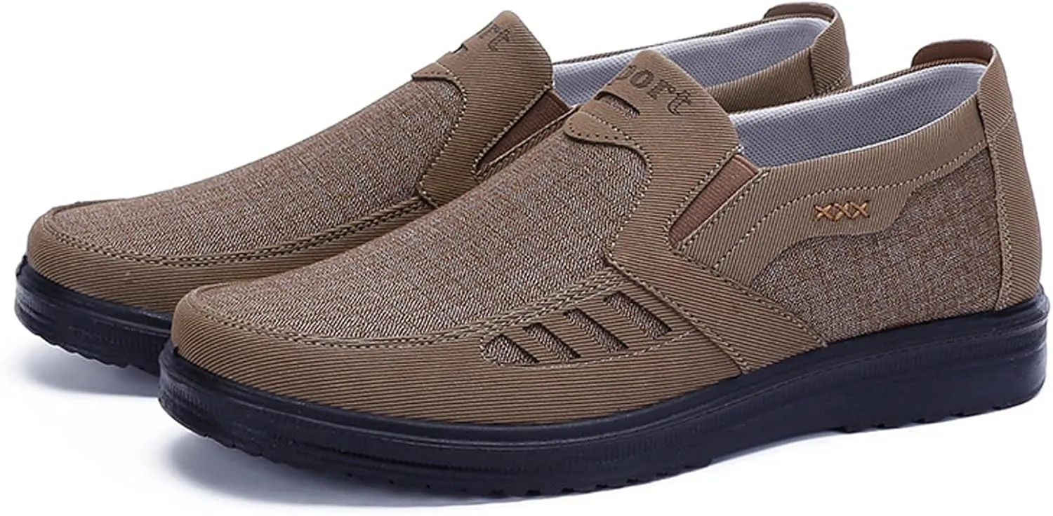 Men's Mesh Sneakers, Casual Classic Business Slip On Dress Sneakers Fashion Sneakers Penny Loafers, Lightweight and Breathable Men's Canvas Shoes