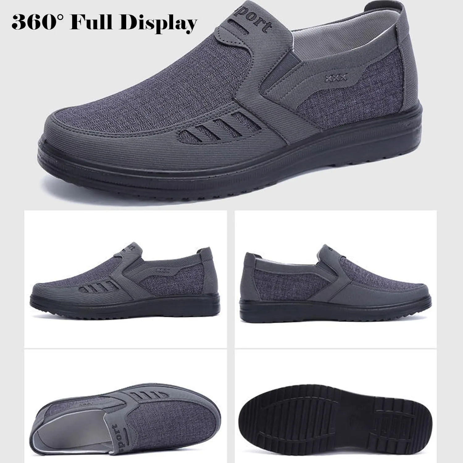 Men's Mesh Sneakers, Casual Classic Business Slip On Dress Sneakers Fashion Sneakers Penny Loafers, Lightweight and Breathable Men's Canvas Shoes