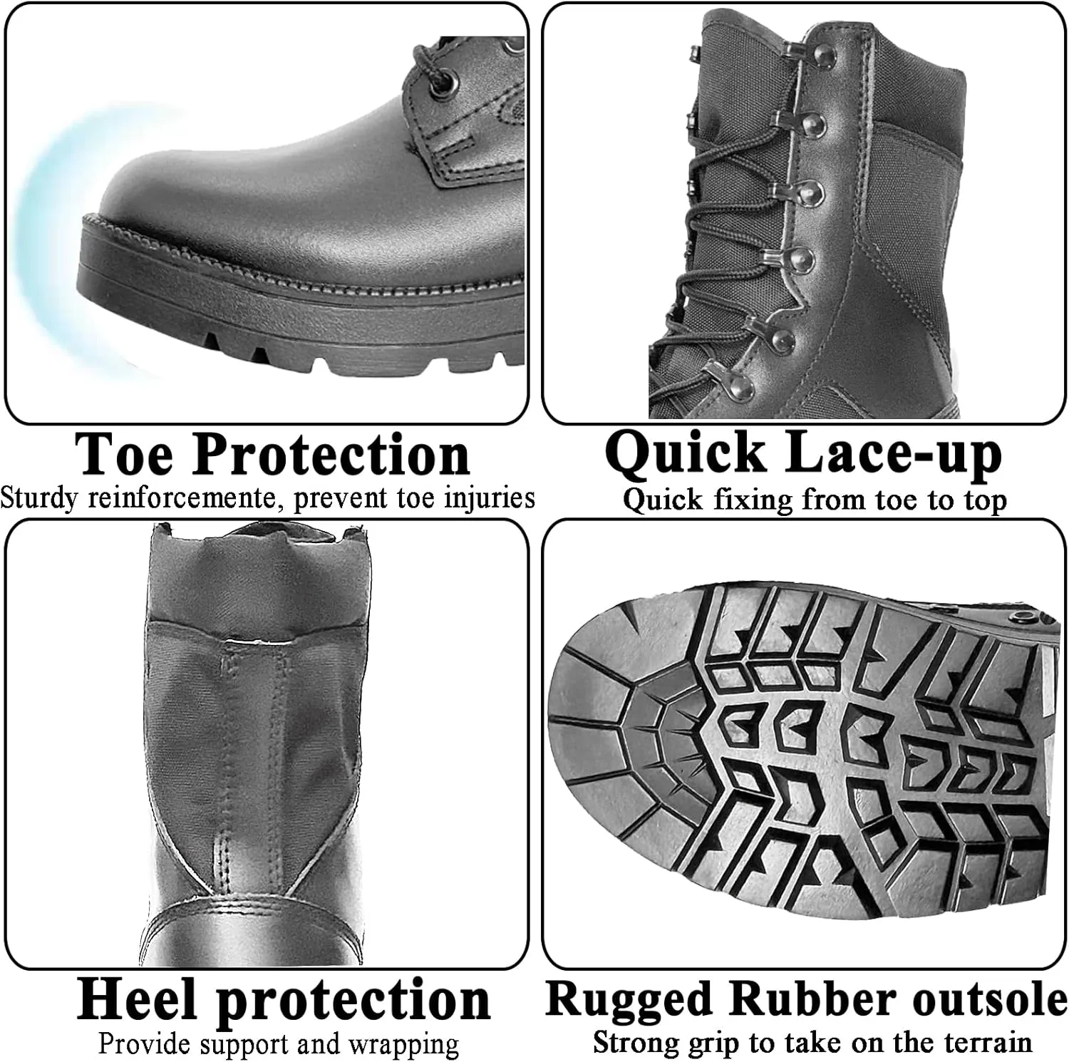 Mens Military Tactical Boots Man Lace Up Hiking Work Army Boots Outdoor Men Combat Shoes
