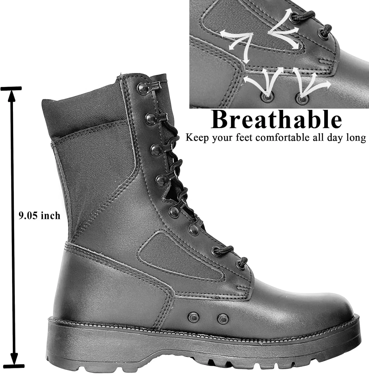 Mens Military Tactical Boots Man Lace Up Hiking Work Army Boots Outdoor Men Combat Shoes