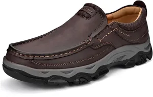 Men's Orthopedic Walking Shoes Genuine Leather Slip On Loafers Arch Support Lightweight Comfortable Casual Sneakers