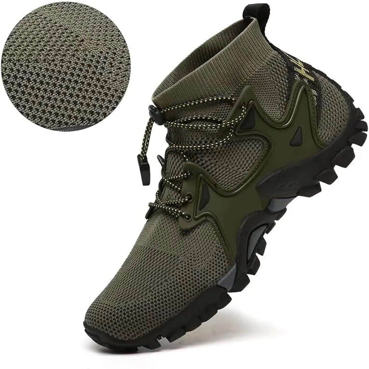 Men's Outdoor Fashion Hiking Shoes Breathable Loafers Comfortable Round Toe Casual Slip On Walking Shoes for Men
