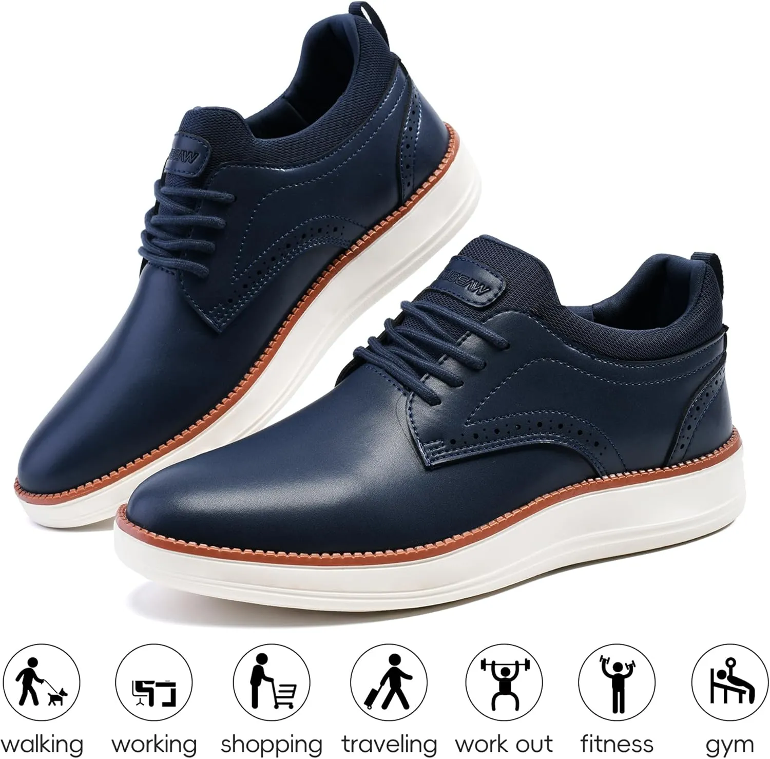 Mens Oxfords Shoes, Slip On Classic Fashion Casual Dress Business Shoes Lightweight Comfortable Walking Running Sneakers for Men