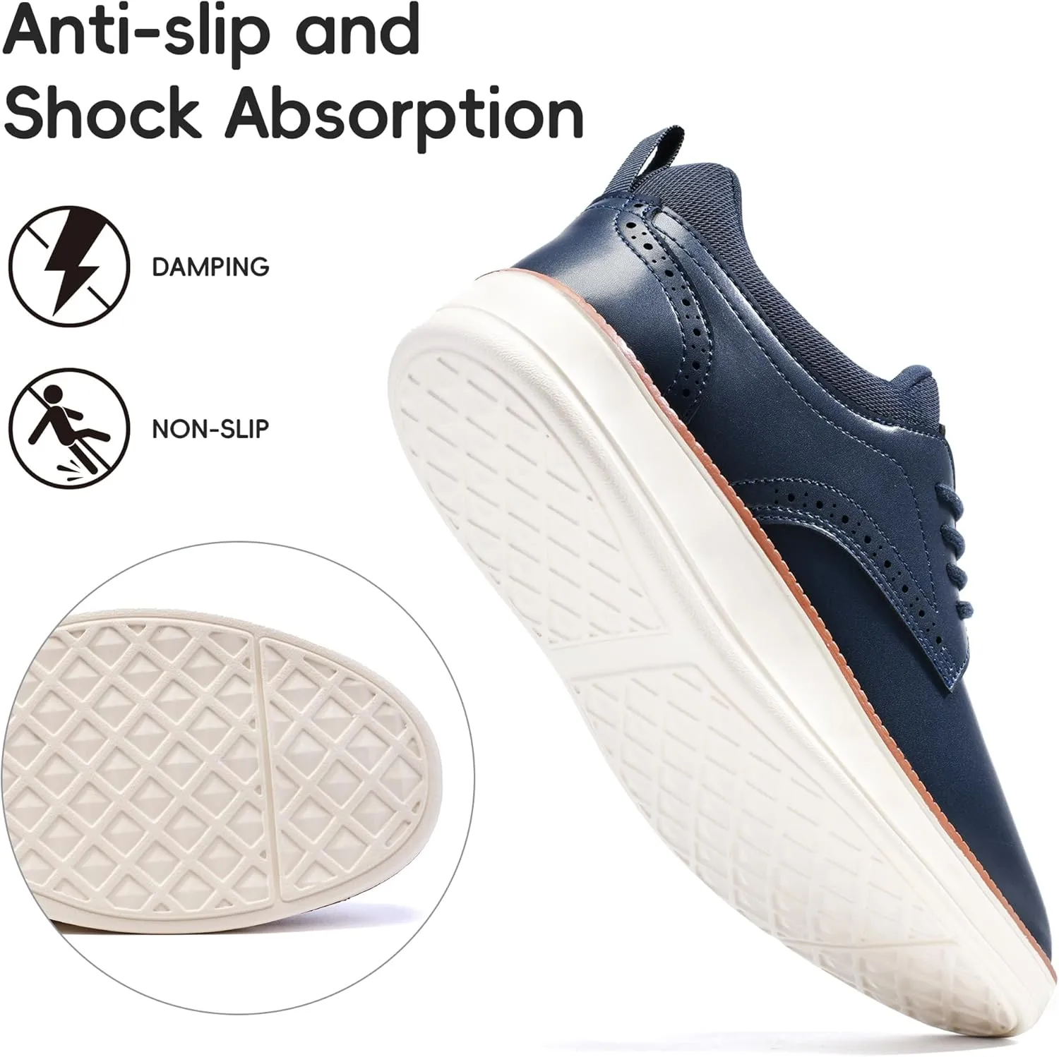 Mens Oxfords Shoes, Slip On Classic Fashion Casual Dress Business Shoes Lightweight Comfortable Walking Running Sneakers for Men