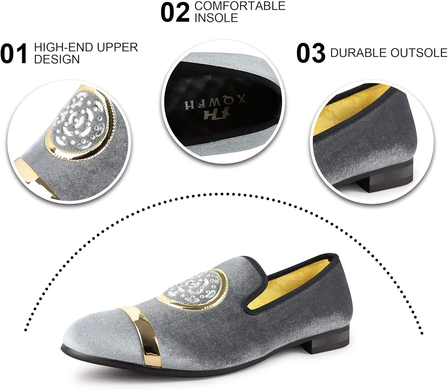 Mens Rhinestone Loafers Velvet Tuxedo Dress Shoes with Gold Plate Smoking Slippers Slip-On Penny Party Wedding Casual Shoes