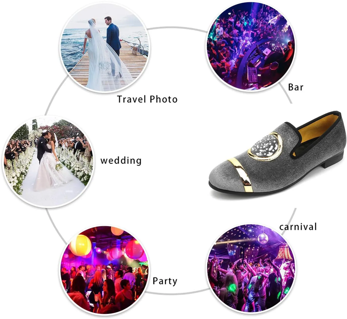 Mens Rhinestone Loafers Velvet Tuxedo Dress Shoes with Gold Plate Smoking Slippers Slip-On Penny Party Wedding Casual Shoes