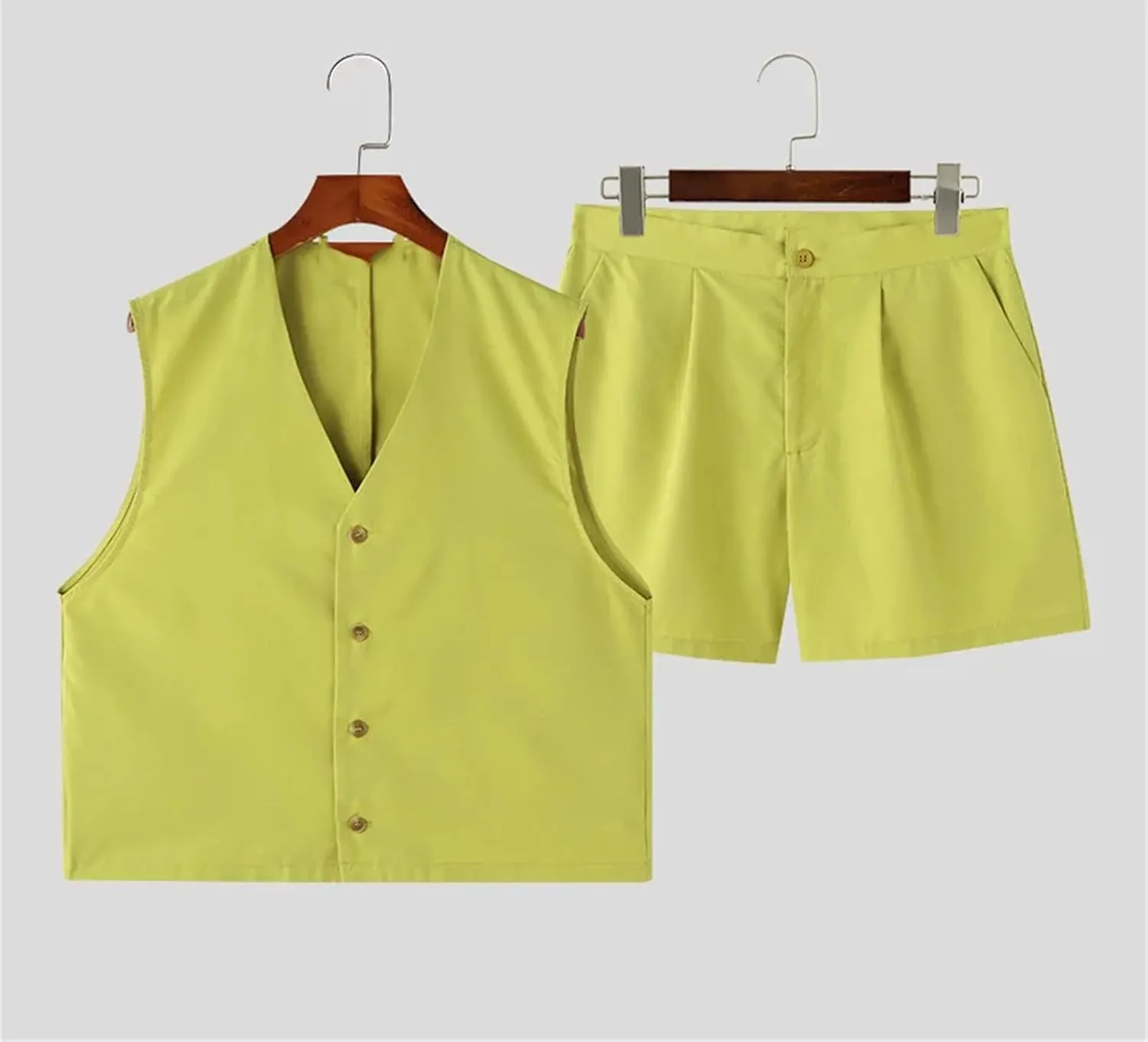 Men's Sleeveless Vest Set, Crop Design & Urban Streetwear Shorts