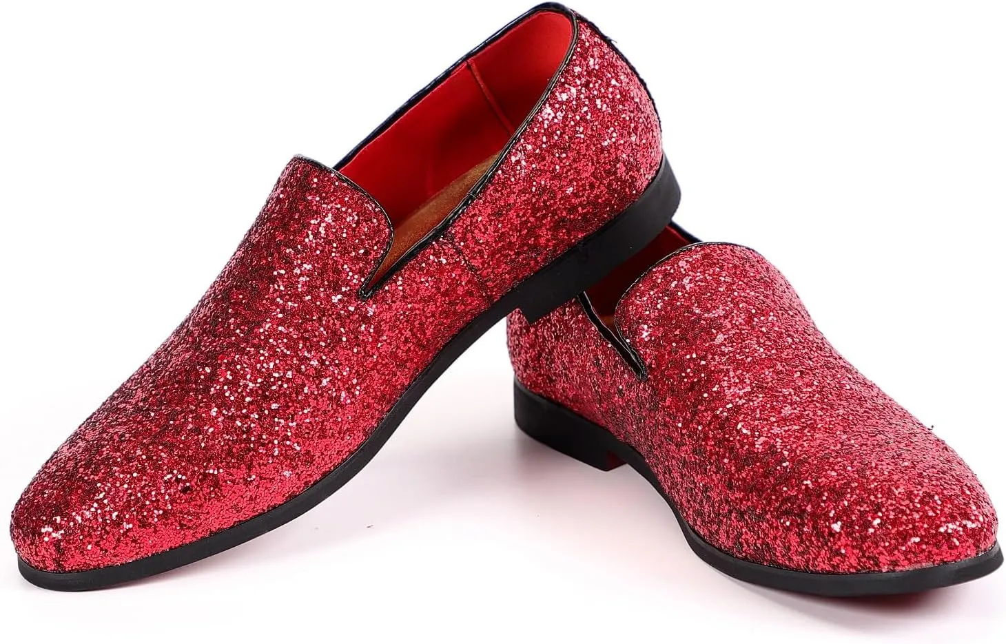 Mens Smoking Sparkling Slipper Metallic Sequins Textured Glitter Tuxedo Slip-on Prom Loafers Luxury Wedding Dress Shoes