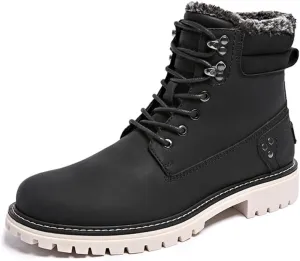 Mens Snow Boots Fur Lined Hiking Boots Waterproof Anti-Slip Outdoor Climbing Shoes