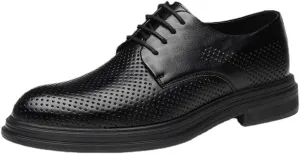Men's Summer Breathable Dress Shoes Classic Lace-up Business Formal Oxfords Shoes Modern Non-Slip Wedding Derby Shoes for Men