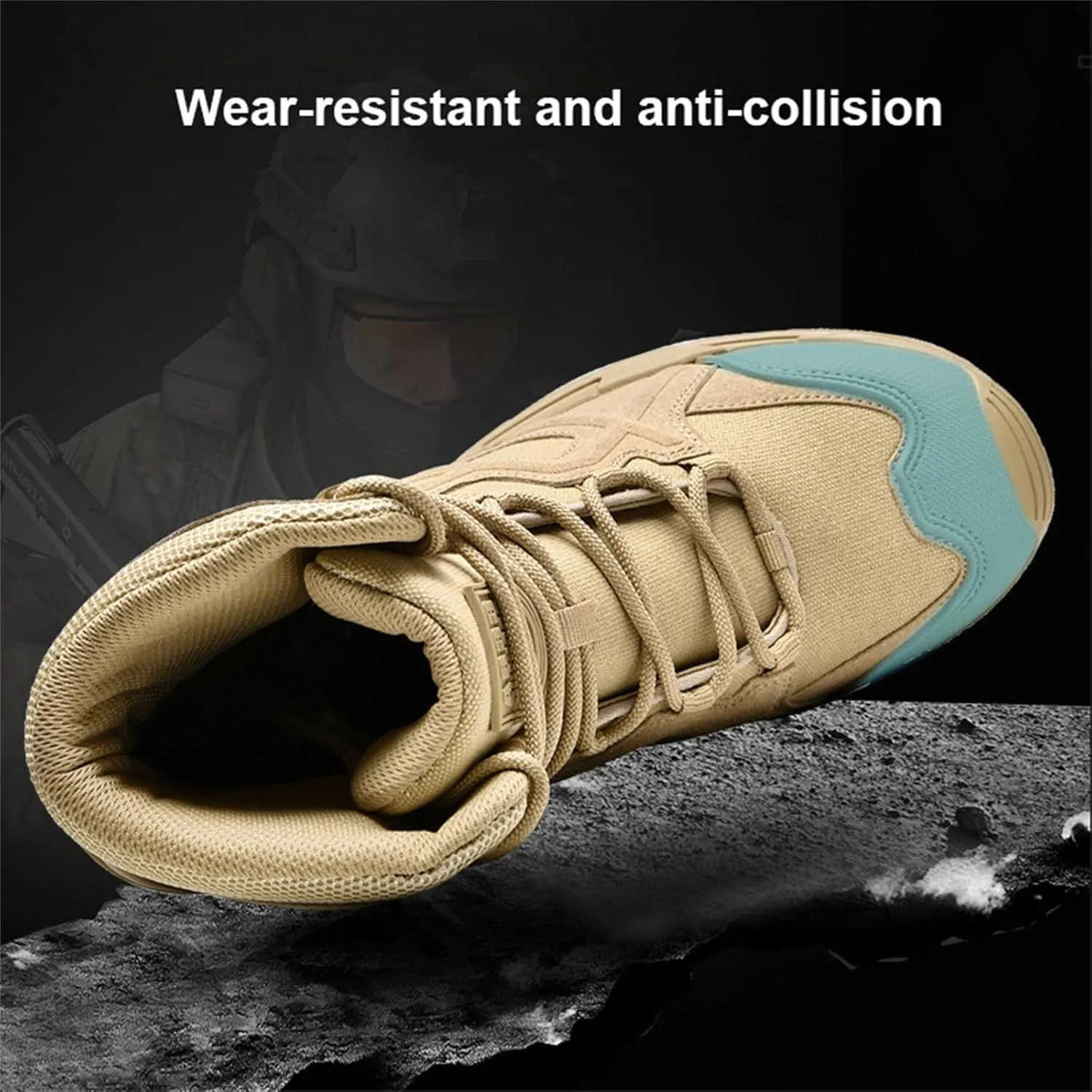 Men's Tactical Boots,Men's Military Tactical Combat Boots, Protective Stylish Work Footwear Slip-Resistant, for Hiking, Combat, Lightweight