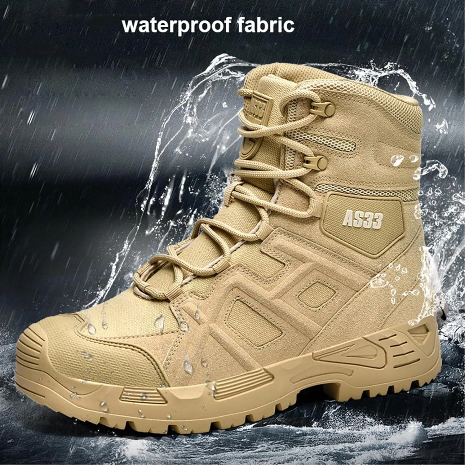 Men's Tactical Boots,Men's Military Tactical Combat Boots, Protective Stylish Work Footwear Slip-Resistant, for Hiking, Combat, Lightweight