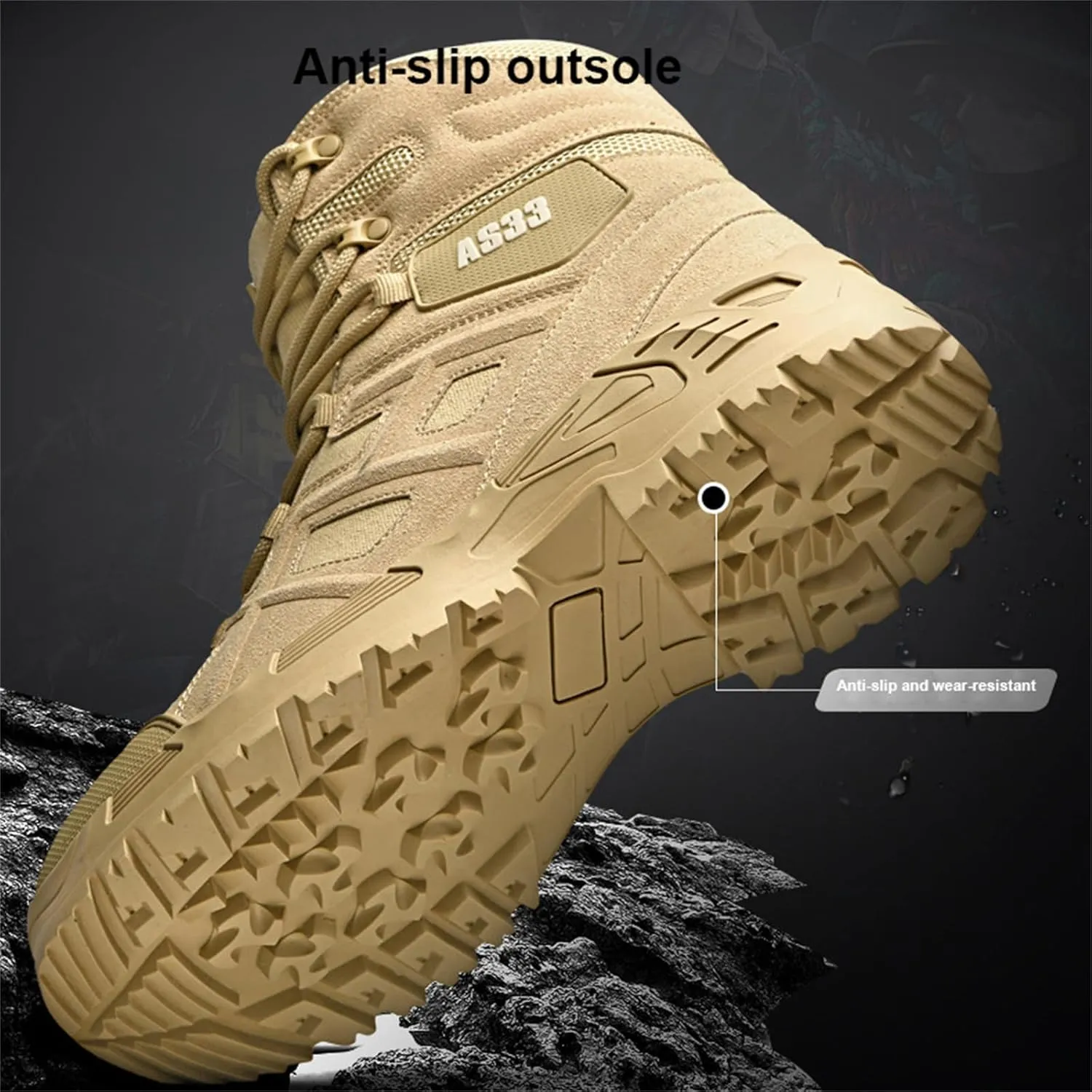 Men's Tactical Boots,Men's Military Tactical Combat Boots, Protective Stylish Work Footwear Slip-Resistant, for Hiking, Combat, Lightweight