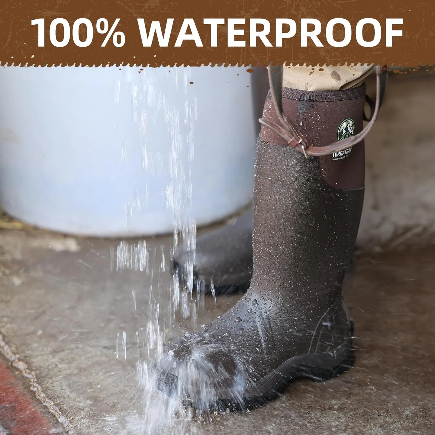 Men's Waterproof Insulated Rubber Hunting Boots – 6mm Neoprene Rain Boots for Outdoor Work, Fishing, Farming & Gardening