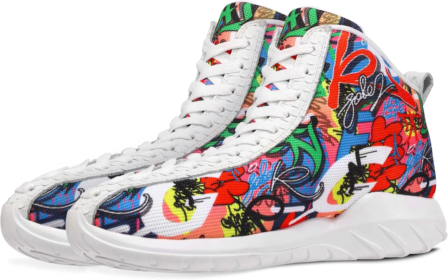 Men's Women's High Top Sneakers Unique Lace Up Lightweight Non Slip Outdoor Basketball Shoes