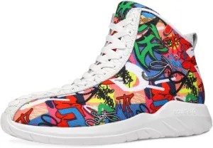 Men's Women's High Top Sneakers Unique Lace Up Lightweight Non Slip Outdoor Basketball Shoes