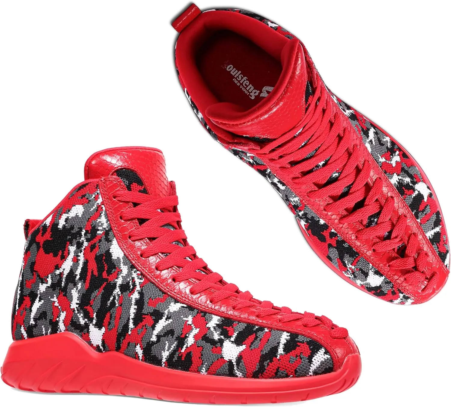 Men's Women's High Top Sneakers Unique Lace Up Lightweight Non Slip Outdoor Basketball Shoes